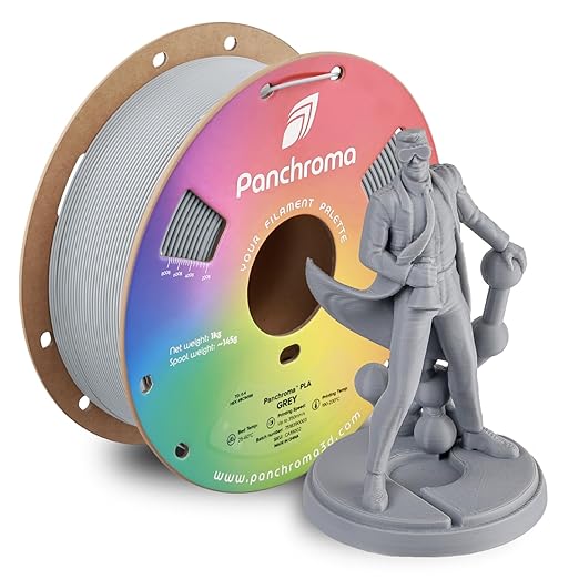 Panchroma PLA Grey 3D Printer Filament, 1.75mm, 1kg Spool, Easy to Print, High Speed Printing, Tangle Free, AMS Compatible, Perfect for Toys, Decor, Miniatures, Models & Cosplay