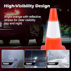 8 Pack 18 Inch Orange PVC Traffic Cones Black Base Stable Durable, Parking Lot Driveway School Training Safety Cones Multi-Purpose (8, Orange, 18 Inch)