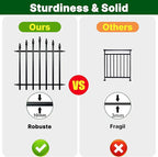 Metal Garden Fence 36" H x 28" W 5 Panels (4 Panels + 1 Gate) 11.6 Ft Total, Rustproof Animal Barrier No Dig Decorative Fencing for Dogs,Pet, Yard,& Patio, Easy Installation