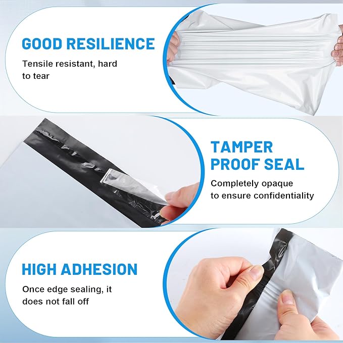 600 Pcs Poly Mailers Shipping Bags 10x13 Inch Packaging Clothes Polymailers Envelopes Mailing Package Self Seal Shipping Envelopes Waterproof Poly Bags Small Business Supplies Package White