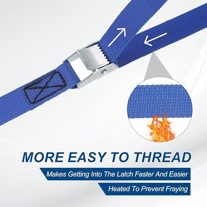 PATIKIL Lashing Straps 1" x 26 Ft, 2 Pcs Tie Down Strap Cam Buckle Adjustable Ratchet Straps 551 lbs for Cargo Trucks Motorcycle Luggage, Blue
