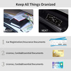 Car Registration and Insurance Holder, Leather Car Glove Box Organizer, Cool Car Accessories for ID, Driver's License Cards & Essential Document, business cards, Men&Women,Moon Spaceship