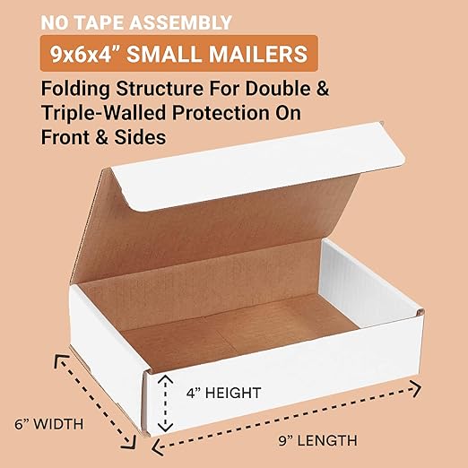AVIDITI Shipping Boxes Small 9"L x 6"W x 4"H, 50-Pack | Corrugated Cardboard Box for Packing, Moving and Storage