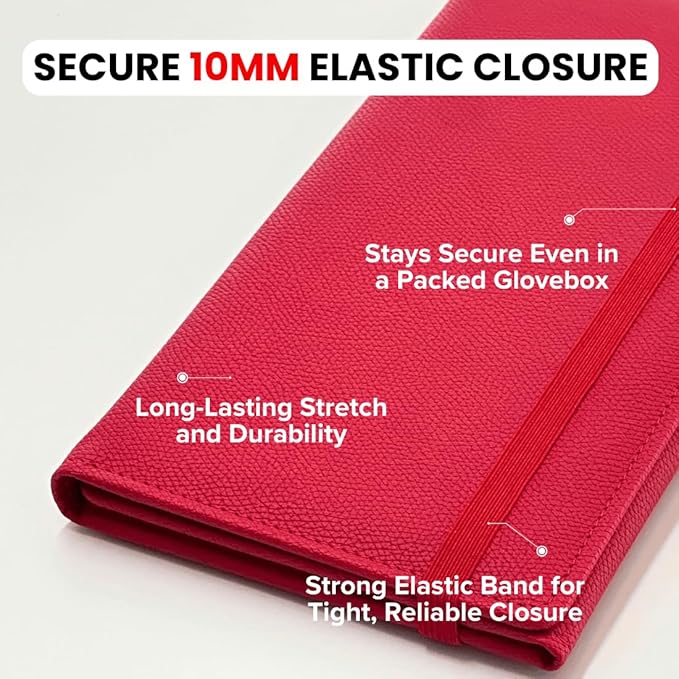 LINTRU Car Registration and Insurance Holder Trifold, Oversized Fit with Reinforced Construction, Matte PU Leather Vehicle Glove Box Organizer for Documents, Car Accessories for Men and Women