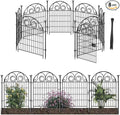 Tall Garden Animal Barrier Fence With Gate, 40 in(H)×27 in(L) 8 Panels Dog Digging Fences Barrier, Black Metal Temporary Fencing, Reusable Defense Fence For Outdoor Yard. Total 17.5 Ft│Patented