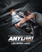 Led Work Light with 4 Modes,1200LM Portable COB Magnetic Light,3350mAh Recharge Spotlight and Floodlight,150° Rotate IP65 Waterproof for Car Repair and Camping (2 Packs Without Hook)