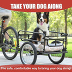 Bike Cargo Trailer with Spring Suspension, Bicycle Wagon Cart, Handle Cart 160 lbs Load Capacity, Foldable Compact Storage，with Removable Dust Cover Wheel 16’’