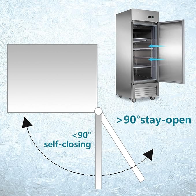 JINSONG 27" Commercial Refrigerator, 23 Cu.Ft Reach-in Stainless Steel Fridge with Single Solid Door for Restaurant, Bar, Shop, or Home Use