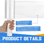 Frienda 6 Pcs 5 Inch Plastic Stretch Wrap Film Roll 500ft Clear Mini Moving Plastic Wrap Roll with Handle 80 Gauge Shrink Wraps Industrial Strength Shrink Film for Moving, Packing, Self Adhering