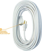 Southwire Outdoor Extension Cord - Light-Duty Landscape & Patio Cable - SJTW Extension - 16 Gauge - 3 Conductor - Weather Resistant - White - 40 Foot