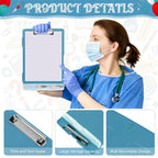 Crtiin 6 Pcs Plastic Clipboard with Storage Colored A4 Nursing Holder Heavy Duty Waterproof Storage Clipboard Folder for Office School Nurses Teacher Essentials (Molandi Color)