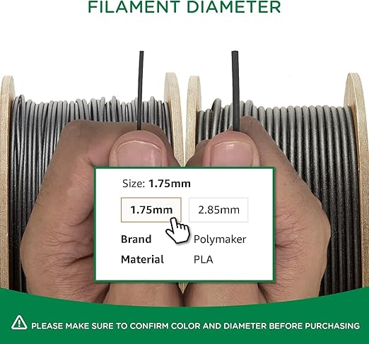 Polymaker Draft PLA 1.75mm 3D Printer Filament, Neatly Wound Cardboard Spool, Dimensional Accuracy +/- 0.02 mm, Fits Most FDM 3D Printers, 10 Pack 10kg Spool(10kg), Matte Black Finish