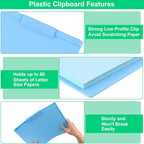 1 PCS A4 Size Clipboards,Plastic Clipboard,8.5x11 Clipboard with Pen Holder,Plastic Clipboards with Low Profile Clip, Cute Hanging Clip Boards for Office School Supplies Clip Board(Blue)