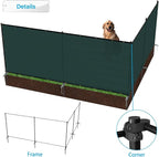 Patio 6' x 110' Outdoor Privacy Screen Freestanding Temporary Fence Panels Net Cover with Metal Poles for Outside Backyard Pool Garden Air Conditioner Fencing, Green