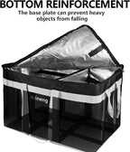 Food Delivery Insulated Bag, Insulated Cold Meal Bag, Built-in Base Plate, For Hot and Cold Food Takeout, Commercial Catering Transportation - 23 * 14 * 15 inches (Partitioned, Black)