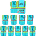Safety Vest Customize Logo with 5 Pockets & Zipper Reflective High Visibility Vest Class 2 Outdoor Workwear