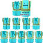 Safety Vest Customize Logo with 5 Pockets & Zipper Reflective High Visibility Vest Class 2 Outdoor Workwear