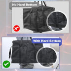 3 Pack Large Insulated Food Delivery Bag with hard bottom XXXL Large Reusable Thermal Cooler Grocery Tote Bag Thermal Cold/Hot Styrofoam Carrier for Shopping/Travel, Black
