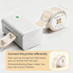 2 inch Dot Stickers Labels Circle Garage Sale Sticker 750Pcs Round Thermal Printer Stickers Printable Writable Price Labels for Yard Sale, Light Brown