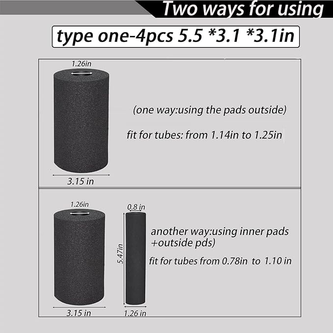 Foot Foam Pads Rollers Replacement (5.5 * 3.1 * 3.1in), Padding Cover for Inversion Table, Workout Bench, Sits Ups Replacement Parts, Home Gym Accesories