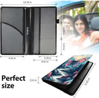 Car Registration and Insurance Holder, Leather Car Glove Box Organizer, Cool Car Accessories for ID, Driver's License Cards & Essential Document,business cards,Men&Women,Colorful Butterflys