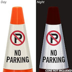 SmartSign No Parking Cone Message Sleeve, Bright Reflective [Cone Not Included]