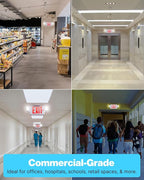Sunco Exit Signs With Emergency Lights, Two Adjustable LED Lights With Backup Battery, Red, 94V-0 Fire Resistant, 120-277V, Wall Or Ceiling Mount, Commercial Grade UL 4 Pack.