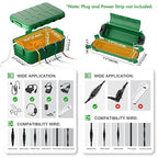 RESTMO 5-Piece Outdoor Waterproof Electrical Box Set – 12.5" x 8.5" x 5" Large & 7.1" x 2.3" x 2.3" Small, Weatherproof Boxes for Power Strip, Outlet, Plug, Socket, Timer, Holiday Light, Green
