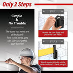 DuraSteel Wall Mount Retractable Belt Barrier - 6.5 Ft Yellow “Do Not Enter” Belt in Black Case - Guardian 2.0 Indoor & Outdoor Caution Tape for Crowd Control Queue Barrier, Line Divider, 10 Pcs
