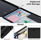 Clipboard with Storage,Plastic Storage Clipboard with Low Profile Clip, Heavy Duty Nursing Clipboards Foldable,Coaches Clipboard Case for Work, Teacher,Office School Supplies,American Flag Owl