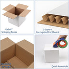 Hoikwo 6x6x6 Shipping Boxes Set of 25, White Corrugated Cardboard Box for Small Business for Packaging Mailing