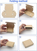 Ellbest 50pcs Packing Boxes 1.5mm Thick Cardboard, 3.4 x 2.6 x 0.7inches Mini Kraft Brown Box for Stationery, Paper Clips, Pins, Mini Ornaments