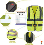 X Small High visibility vest,Reflective Safety Vest Workwear 7 Pockets Hi Vis Durable Vest