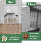 Dog Gates for Doorways, Tall Dog Gate Indoor, Foldable Pet Gates for Doorways Bedroom, Freestanding Puppy Gate with Metal Support Feet, Room Divider,6 Panels (White)