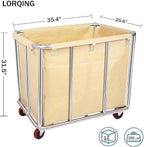 Laundry Cart for Commercial/Home,12 Bushels Heavy Duty Large Stainless Steel Rolling Laundry Basket with Wheels，for Laundry/Toys/Sundries Organizer and Storage,286LBS Load