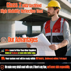 BeautyWill 10/20 Pack Custom Logo Safety Vest,Bulk High Visibility Class 2 Reflective Work Vests