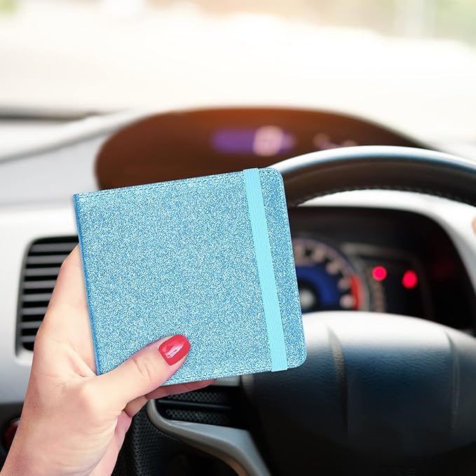 Wisdompro Small Car Registration and Insurance Documents Holder - Premium PU Leather Vehicle Glove Box Paperwork Wallet Case Organizer for ID, Driver's License, Key Contact Information Cards