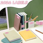 500 Pcs 2026 Year Stickers, Waterproof File Folder Labels, Self-Adhesive Rectangle Tabs for End Folders and Envelopes, Number Tabs, Office and Home Supplies (Pink)
