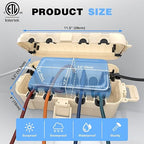 Flemoon [2 Pack] Outdoor Electrical Box Waterproof, Medium Weatherproof Electrical Box (11.5x5.2x4 inch) w/6 Cable Entry Ports, Extension Cord Cover for Power Strip, Timer, Holiday Light, Almond