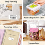 1x2 Inch Thermal Labels,500PCS Rectangle Stickers,Waterproof Removable Blank Stickers for Address,Jars,Freezer Containers & Pantry Organization,White