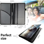 Car Registration and Insurance Holder, Leather Car Glove Box Organizer, Cool Car Accessories for ID, Driver's License Cards & Essential Document,business cards,Men&Women,Cat Grays