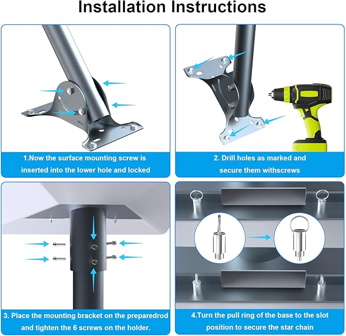 for Starlink Gen 3 Roof Mount, Aluminum Alloy Starlink Standard V3 Mounting Kit with Starlink Gen 3 Pipe Adapter, Angle Adjustable (Straight)