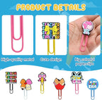 30 PCS Teacher Paper Clips Metal Paperclip Large Size Paper Clip Cute Bookmark Colorful Office Supplies Bookmark Clamp Desk Accessories Stationery for School Gifts for Christian