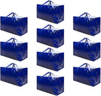 VENO 10 Pack Moving Bags and Large Christmas Decoration Storage Bins with lids. Alternative to Moving Boxes, Packing Supplies for College. Heavy Duty Totes (Blue, 10 Pack)