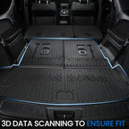 Cargo Mat Backrest Mats for 2016-2025 2026 Dodge Durango 6/7 Seats Car Mat Accessories, All Weather TPE Cargo Liner Trunk Mat SXT GT RT SRT 392 Hellcat(Cargo Mat+3rd Row Backrest Mats)