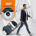 Folding Hand Truck, Dolly Cart with 4 Wheels & 2 Elastic Ropes, Adjustable Handle Foldable Dolly, Lightweight Portable Hand Cart for Luggage, Travel, Shopping, Moving, Airport, Office