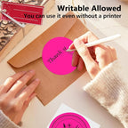 3 X 3 Inch Round Thermal Labels Circle Color Coding Labels Printable Waterproof 500PCS Round Stickers Adhesive Writable for Home, Garage, DIY Sticker, Barcodes,4 Rolls of Fluorescent Pink