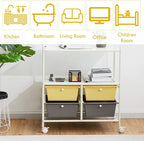 Giantex Rolling Storage Cart w/ 4 Drawers 2 Shelves Metal Rack Shelf Home Office School Beauty Salon Utility Organizer Cart with Wheels (Yellow)