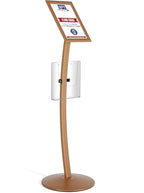 M&T Displays Curved Menu Board, 8.5x11 Inch Pedestal Sign Holder with 8.5x11 Inch Brochure Holder Copper Floor Standing Aluminum Front Loading Easy Open Poster Message Advertisement Post