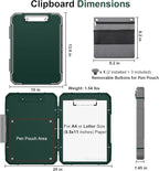 Thicker Clipboard with Storage, Internal Pen Pouch Included, A4 / Letter Size, Heavy Duty Clip Boards 8.5x11 with Double Clips, Plastic Shockproof Clipboards Contractor for Driver Teacher
